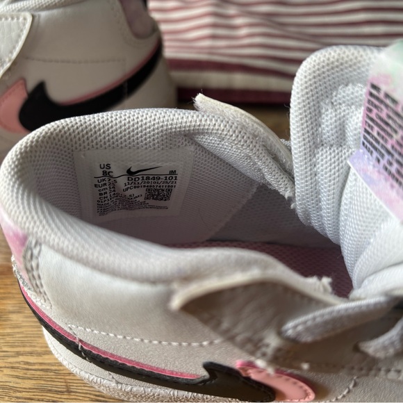 Kids Nike Blazer Mid '77 SE Double Swoosh White Arctic Punch Pink Shoes Size 8c - Picture 7 of 16
